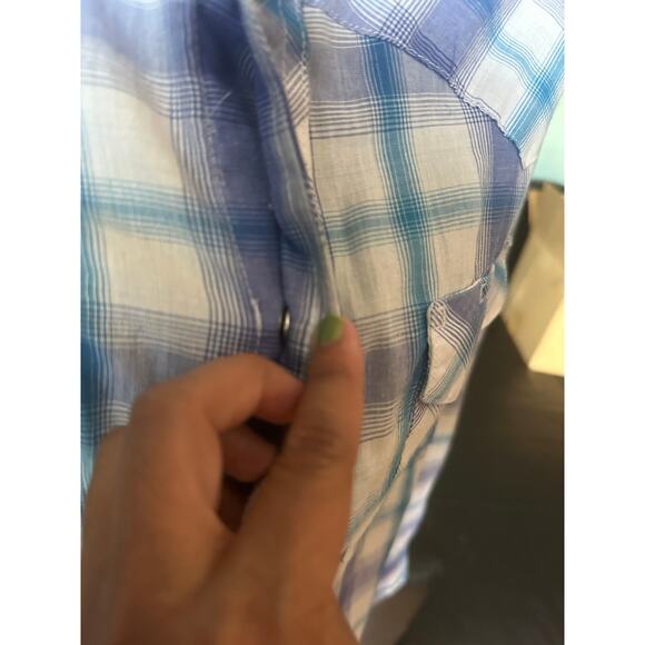 Wrangler Long Sleeve Pearl Snap Western Shirt – Purple/Blue Plaid - Picture 4 of 8